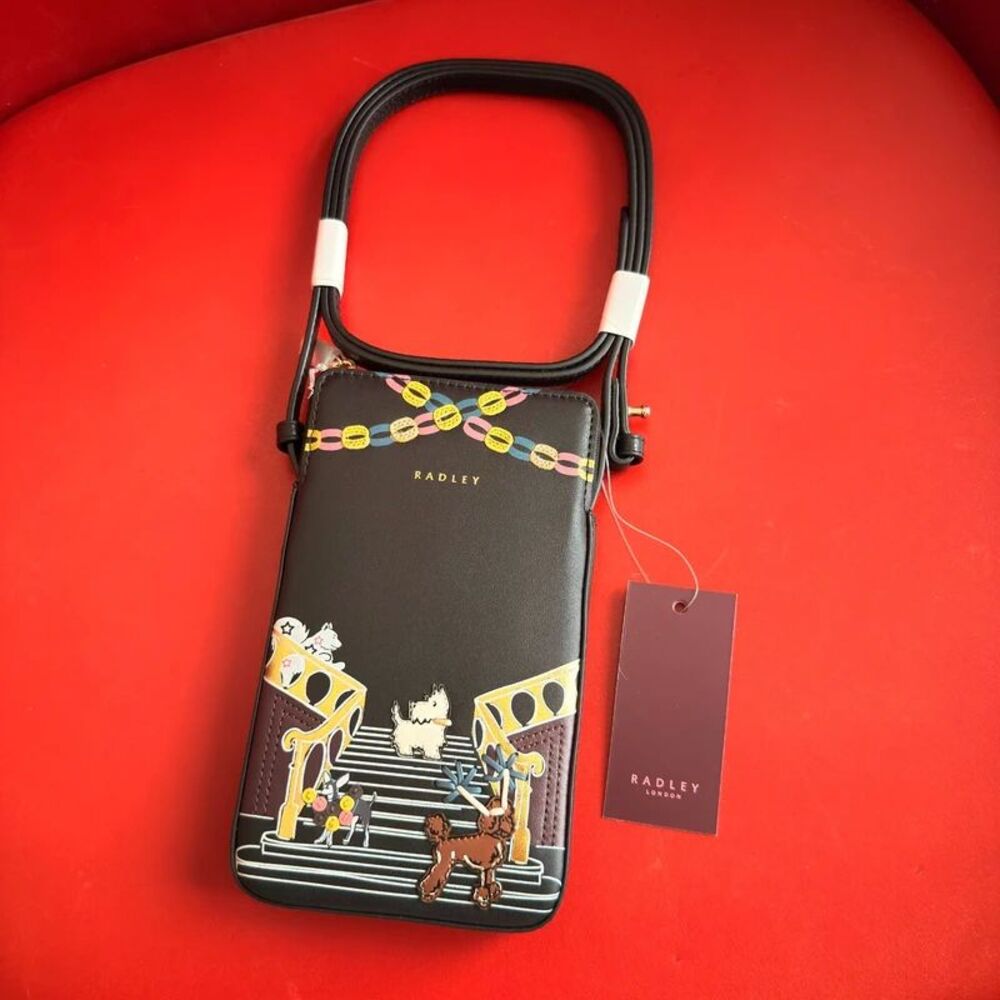 Radley London Party Pals Medium Phone Cross Body Black NEW